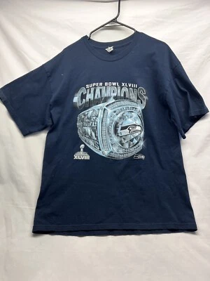 Camiseta Seattle Seahawks Superbowl XLVIII Campeones Talla XL Anillo Foto 1 de 4