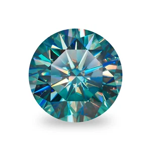 Royal Blue Round Cut Loose Moissanite Brilliant Cut Diamond For Engagement Ring - Picture 1 of 2