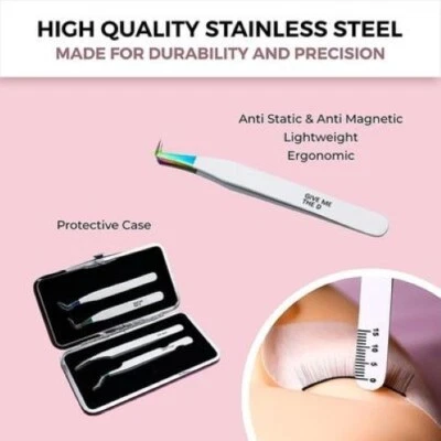 Pinzas para cejas inclinadas de precisión de acero inoxidable - Herramienta profesional de belleza para el cabello Foto 1 de 4