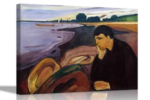 Melancolía de Edvard Munch Lona Arte Impresiones Arte en Pared Colgantes Cuadros Enmarcados Decoración - Imagen 1 de 11