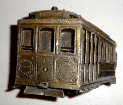 Indiana 1979 tranvía artesanal de metal San Francisco hebilla de cinturón de latón #C93 Foto 1 de 2