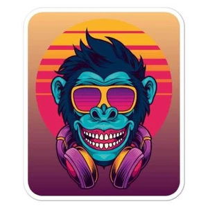 Calcomanía adhesiva para auriculares Monkey - Imagen 1 de 3