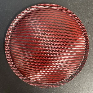 6.5" Red & Black Carbon Fiber Composite Dust Cap Speaker Subwoofer 165mm Sub - Picture 1 of 9