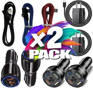 Paquete de 2 cables de carga rápida de 6 pies para Galaxy S8 S9 NOTE 10 NOTE 8 - Picture 1 of 115
