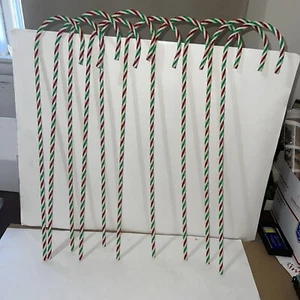 10 bastones de caramelo grandes vintage de resina retorcida para interiores y exteriores decoración navideña - Imagen 1 de 5