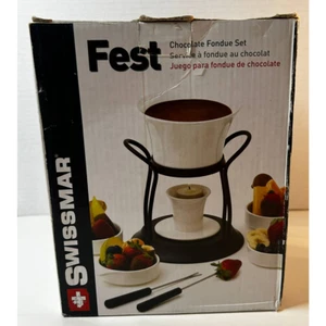 New Swissmar Fest 12-Piece Ceramic Chocolate Fondue Set - Picture 1 of 10