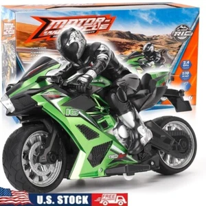 2.4G RC Stunt Motorcycle 1:10 Scale High Speed Drift Shockproof Racing Bike New - Picture 1 of 7