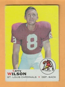 Larry Wilson Cardenales de San Luis 1969 Topps #65 Salón de la fama Utah Utes Rigby ID arrugado - Imagen 1 de 2