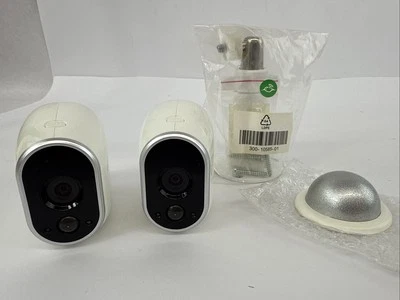 2 NETGEAR ARLO VMC3030 Indoor/Outdoor Security Cameras with Mounts Untested - Image 1 of 4