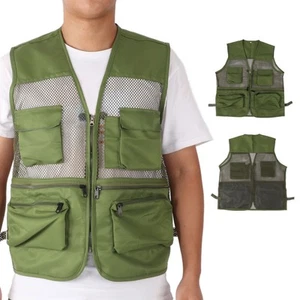 (XXL Military Green) Military West Multi Pocket Mesh Fishing West Für Den A UB - Bild 1 von 22