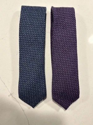 Set of 2 John W Nordstrom Woven Wool/Silk Print Neckties - Image 1 of 4
