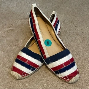 Adrienne Vittadini Espadrilles Slipper rot weiß blau Reise schick Größe 8 - Bild 1 von 10