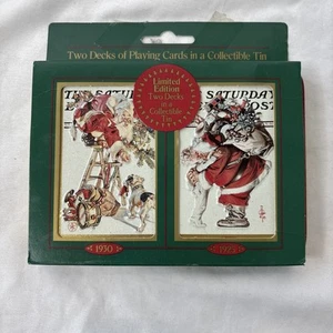 Norman Rockwell Saturday Evening Post Limited Santa Playing Cards 1997 Complete - Picture 1 of 4