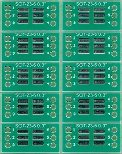SOT-23-6, SC-59-6, SC-74 0.95mm(0.037") to DIP 0.3" (1.27mm p.r.) - 10 PCS. [CA] - Picture 1 of 2