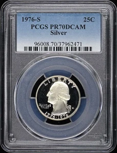 1976-S 25C Silber Washington Quarter PCGS PR70DCAM - Bild 1 von 2