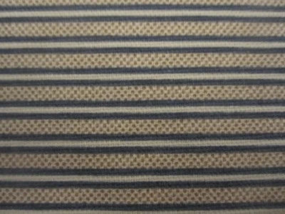 Upholstry Fabric Screen Print  by Richloom 2011 Stripe Blue White Tan BTYx 54 - Image 1 of 4