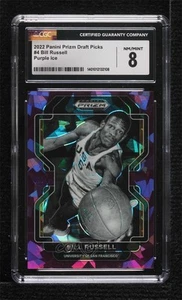 2022-23 Panini Prizm Draft Picks Purple Ice /149 Bill Russell #4 CGC 8 HOF - Picture 1 of 3