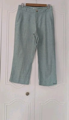 Cherokee Women's 100% Linen Light Green Pants  With Pockets Size 8P - Image 1 of 4