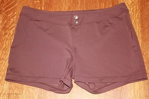 Athleta Running Workout Shorts Brown ladies L yoga jogging stretch athletic swim - Picture 1 of 11