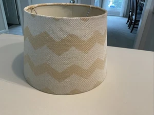 Small Lamp Shade W/Zigzag Pattern Cream/Tan - Picture 1 of 7