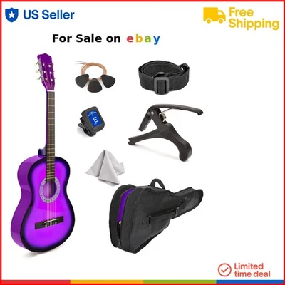 Acoustic Guitar Kids 30 Inch Beginner Kit Basswood Starter Pack with Accessories - Image 1 of 2