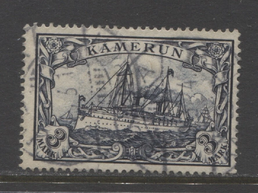 German colonies  1900 CAMEROUN 3 Mark Yacht issue used,  DUALA    $ 165.00 - Image 1 of 1