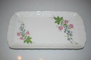 Eschenbach Bavaria Germany Porzellan kleine Platte weiß mit Blumenmotiv - Bild 1 von 3