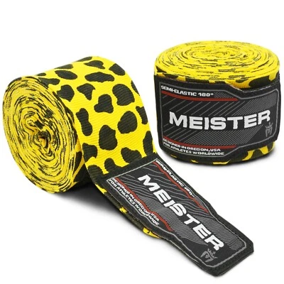 LEOPARD SPOTS 180" SEMI-ELASTIC HAND WRAPS Meister MMA Handwraps Mexican Boxing - Image 1 of 3