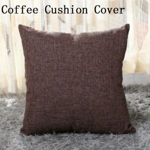 1x Burlap Solid Cushion Cover 45cm Square Pillowcase Home Sofa Modern Decor Soft