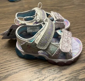 NEW Disney Sandals 6T Frozen Ankle Strap Light Up - Picture 1 of 4