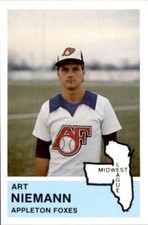 1982 Appleton Foxes Fritsch #23 Art Niemann Glenview Evanston Illinois IL Card