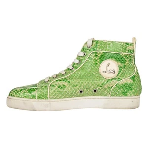 Christian Louboutin Green Rantus Orlato Flat Snakeskin Crystal 44 / 11 - Bild 1 von 7