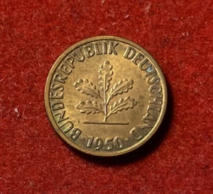 Germany Pfennig 1950 J Copper Plated Steel Coin KM#105 T5985 - Picture 1 of 2