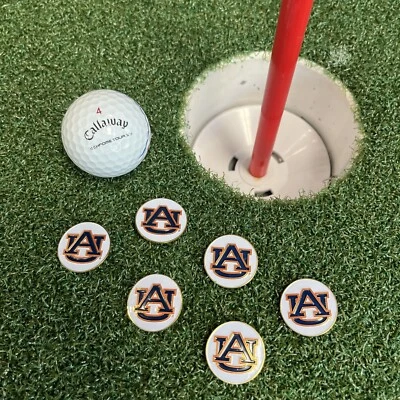 (CANTIDAD 6) Marcadores de pelotas de golf con licencia de Auburn Tigers NCAA nuevos Foto 1 de 3