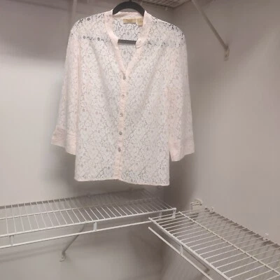 Valerie Stevens Primavera Verano Chaqueta Cárdigan Blazer Floral Rosa Encaje Atemporal Foto 1 de 4