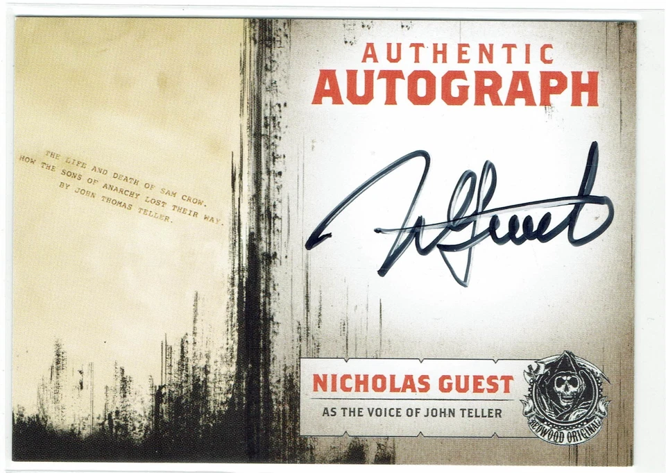 Sons of Anarchy Seasons 1-3 Autograph Auto A13 Nicholas Guest as John Teller - Image 1 of 1