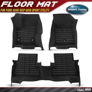3Pcs Front & Rear Black Floor Mats Liners for Ford Kuga 2017-2019 Sport Utility - Picture 1 of 10