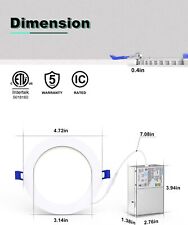 12 Pack 4 Inch 6 Inch 5CCT Ultra-Thin LED Recessed Ceiling Light Junction Box