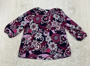Crown and Ivy Damen Bluse Größe S Blumenmuster 3/4-Ärmel V-Ausschnitt Mehrfarbig - Bild 1 von 8
