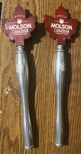 LOT (2) MOLSON CANDIAN TAP HANDLE PADDLE STYLE MAPLE LEAF - Picture 1 of 3