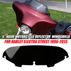 Windschild 5" für Harley Electra Street Glide Touring 1996-2013 Schwarz 55* 15cm - Picture 1 of 8