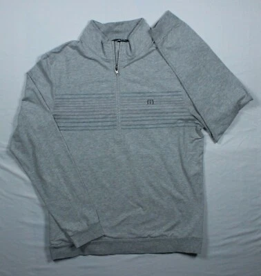 Travis Mathew Sweater Size Small Gray Blue Purple Striped Half Zip Stretch - Image 1 of 4
