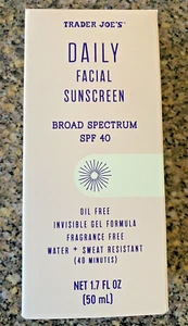 Trader Joe's Daily Facial Sunscreen Broad Spectrum SPF 40 - 1.7oz EXP 01/2027 - Picture 1 of 2