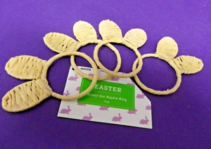 Juego de 4 anillos de servilleta con orejas de conejo Raffia natural - Imagen 1 de 5