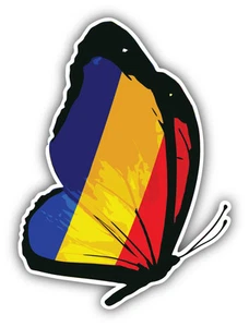 Rumänien Flagge Schmetterling Auto Autoaufkleber Aufkleber 4" x 5" - Bild 1 von 1