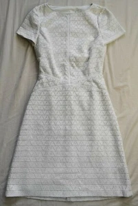 REISS Women's White Magnolia Lace Cut Out Dress Size UK 6 Good Used Condition - Picture 1 of 5