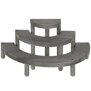 MyGift 3-Tier Vintage Grey Wood Semicircle Cupcake Display Stand - Picture 1 of 6