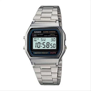 OROLOGIO DIGITALE UNISEX CASIO A158WA-1DF IN ACCIAIO VINTAGE SVEGLIA ARGENTO - Bild 1 von 3