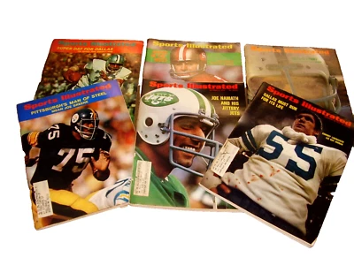 6 SPORTS ILLUSTRATED NFL MAGAZINES NAMATH,GREENE,JORDAN,BULAICH,JORDAN,SPURRIER - Image 1 of 2