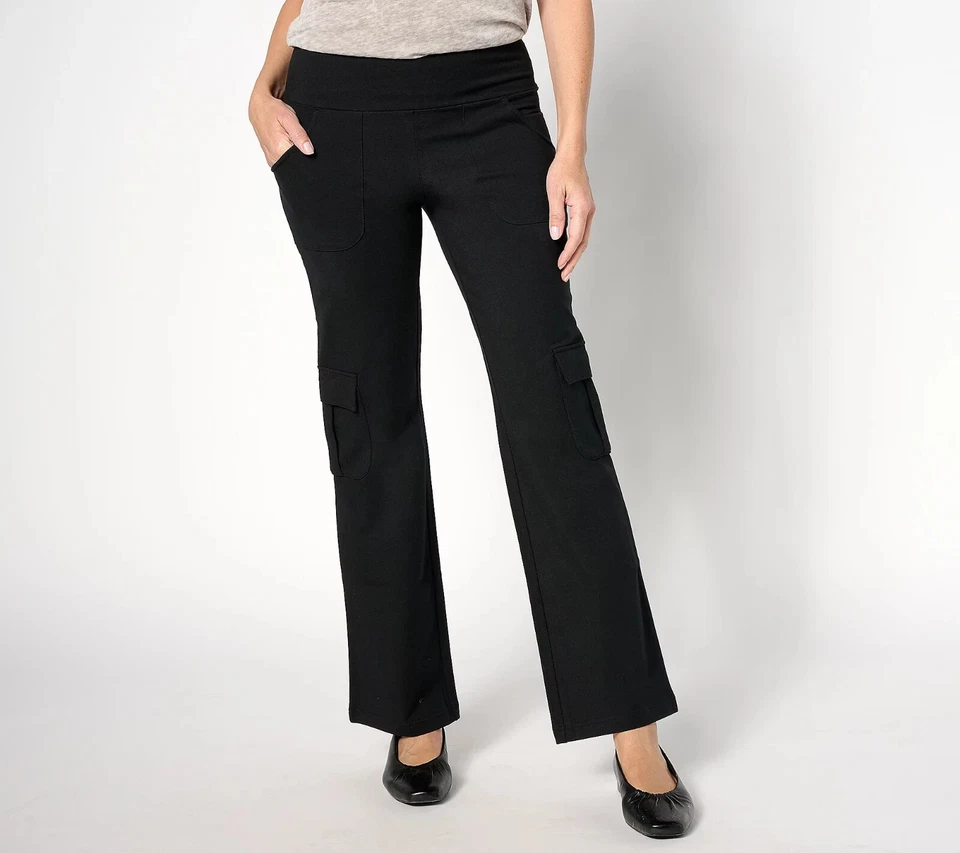 Pantalones cargo para mujer con control de barriga corte bota negro mascota XXS A630148 Foto 1 de 1